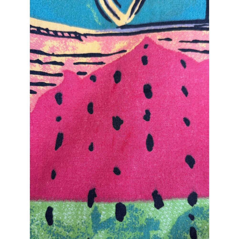 Vintage The Territory Ahead Abstract Tropical Patchwork Print Shirt Resort Top - Picture 8 of 9